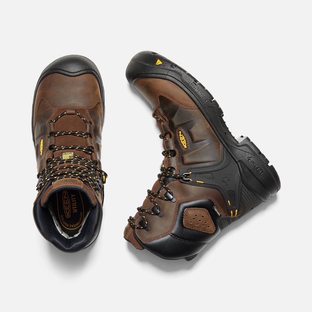 Keen Trekking Bot Erkek Kahverengi - Dover 8\" Insulated Waterproof (Carbon-Fiber Toe) - Türkiye HRZV